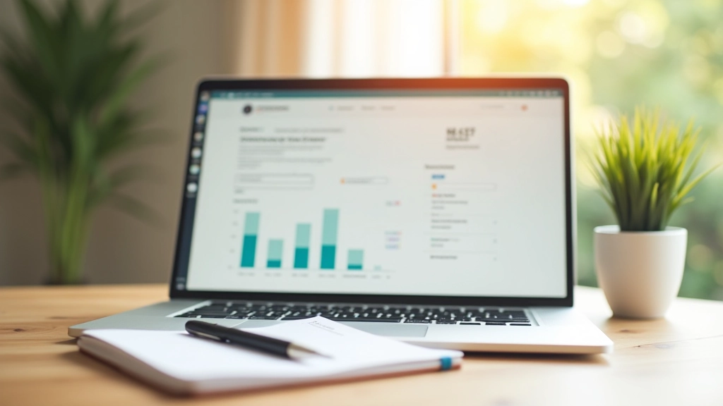 Moderne Finanzplanung mit Laptop und Notizbüchern auf einem Schreibtisch